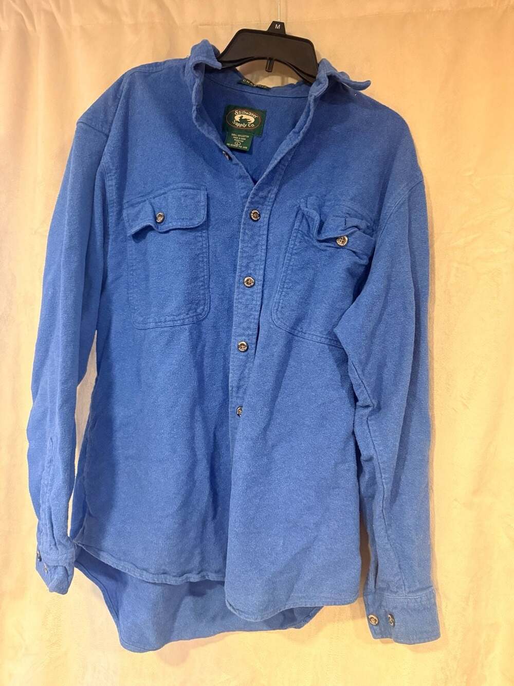 Stillwater Supply Co. Blue Chamois Heavy Cotton Long Sleeve Button-Up Shirt